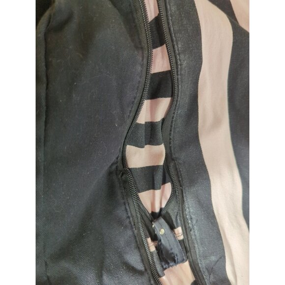 Victoria’s Secret Expandable Weekender Tote Bag Pink/Black Stripe Shoulder Strap - Picture 8 of 10